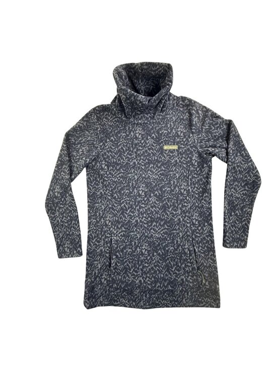 Columbia Other - Columbia Coat Mens Medium Blue Fleece Long Pullover Funnel Neck Geometric AL2727